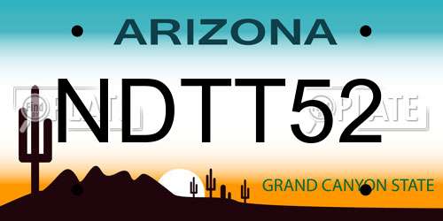 NDTT52 Arizona License Plate