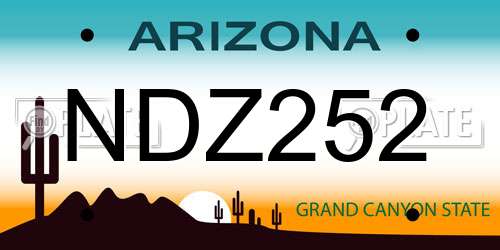 NDZ252 Arizona License Plate