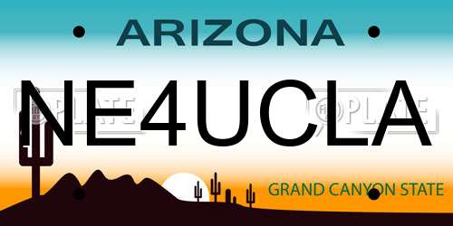 NE4UCLA Arizona License Plate