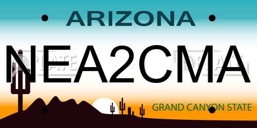 NEA2CMA Arizona License Plate