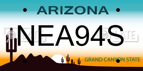 NEA94S Arizona License Plate