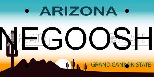 NEGOOSH Arizona License Plate
