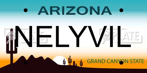 NELYVIL Arizona License Plate