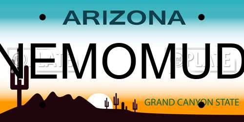 NEMOMUD Arizona License Plate