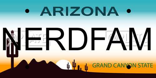 NERDFAM Arizona License Plate