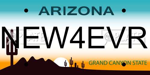 NEW4EVR Arizona License Plate