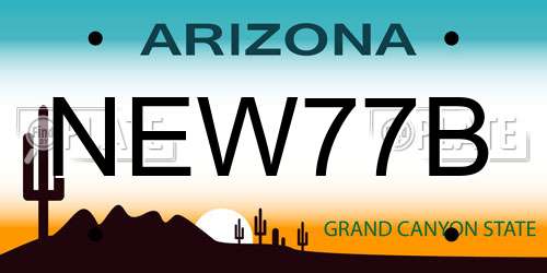 NEW77B Arizona License Plate