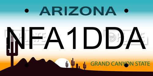 NFA1DDA Arizona License Plate