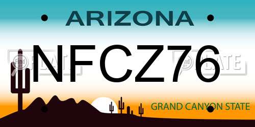 NFCZ76 Arizona License Plate