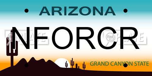 NFORCR Arizona License Plate