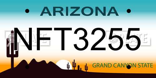 NFT3255 Arizona License Plate