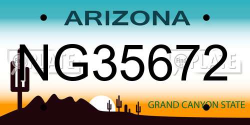 NG35672 Arizona License Plate