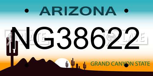 NG38622 Arizona License Plate