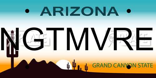 NGTMVRE Arizona License Plate