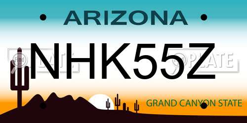 NHK55Z Arizona License Plate