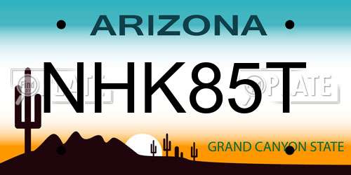 NHK85T Arizona License Plate