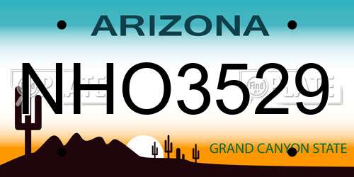 NHO3529 Arizona License Plate