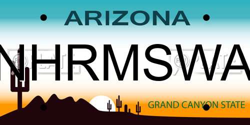 NHRMSWA Arizona License Plate