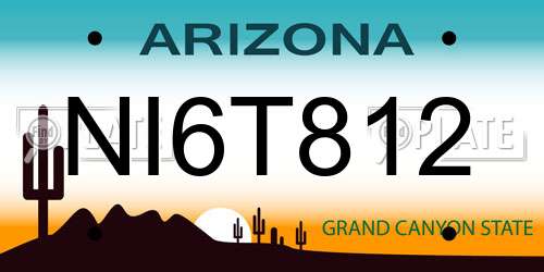 NI6T812 Arizona License Plate