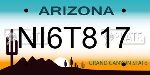 NI6T817 Arizona License Plate