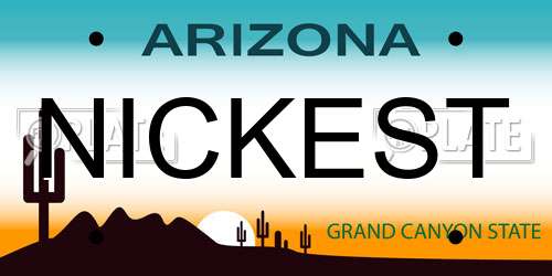 NICKEST Arizona License Plate