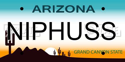 NIPHUSS Arizona License Plate