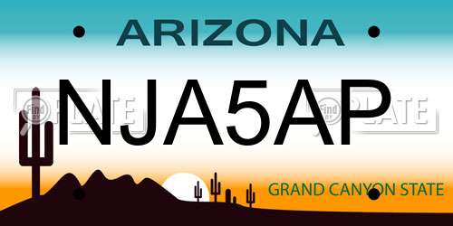 NJA5AP Arizona License Plate