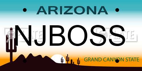 NJBOSS Arizona License Plate