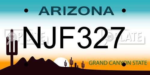 NJF327 Arizona License Plate