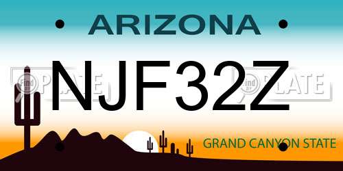NJF32Z Arizona License Plate