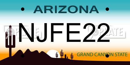 NJFE22 Arizona License Plate