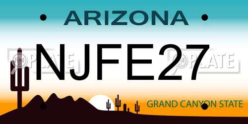 NJFE27 Arizona License Plate