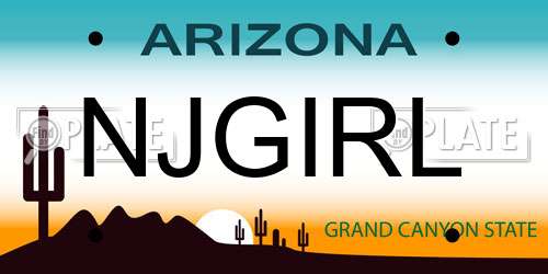 NJGIRL Arizona License Plate