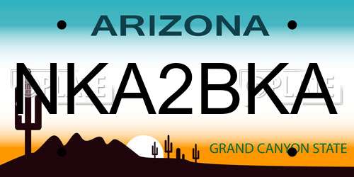 NKA2BKA Arizona License Plate