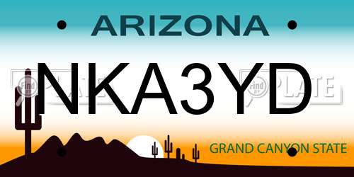 NKA3YD Arizona License Plate