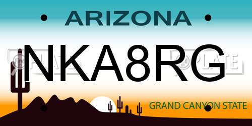 NKA8RG Arizona License Plate