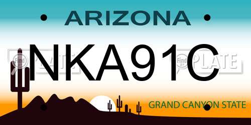 NKA91C Arizona License Plate