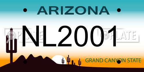 NL2001 Arizona License Plate