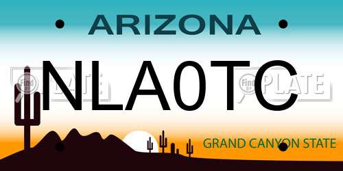 NLA0TC Arizona License Plate