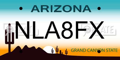 NLA8FX Arizona License Plate