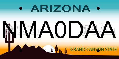 NMA0DAA Arizona License Plate