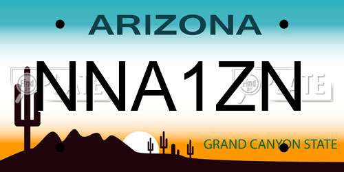 NNA1ZN Arizona License Plate