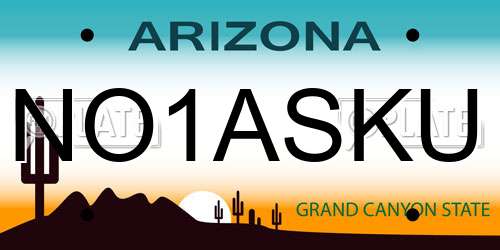 NO1ASKU Arizona License Plate