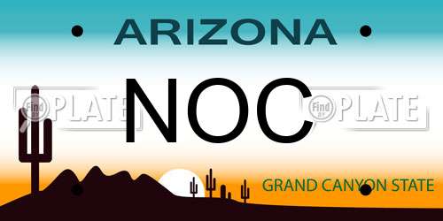 NOC Arizona License Plate
