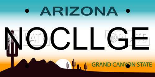 NOCLLGE Arizona License Plate