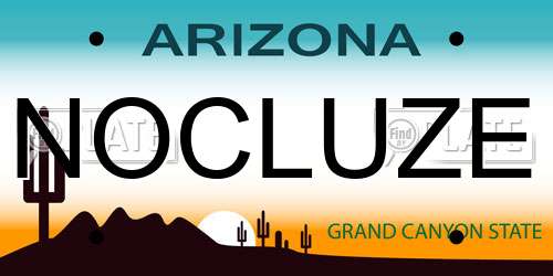 NOCLUZE Arizona License Plate