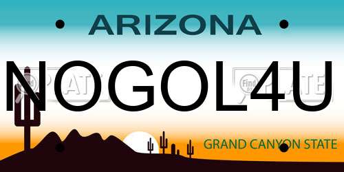 NOGOL4U Arizona License Plate