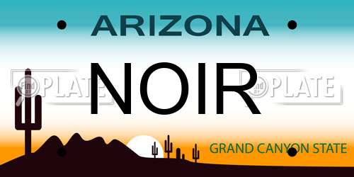 NOIR Arizona License Plate