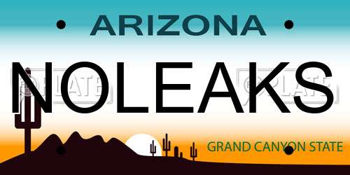 NOLEAKS Arizona License Plate