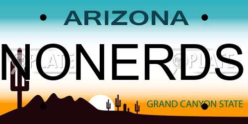 NONERDS Arizona License Plate